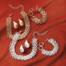 Link Necklace & Bracelet and Teardrop Earring  Set, , large