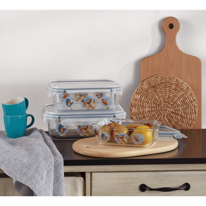 Rooster 6-Piece Food Storage Set, , large