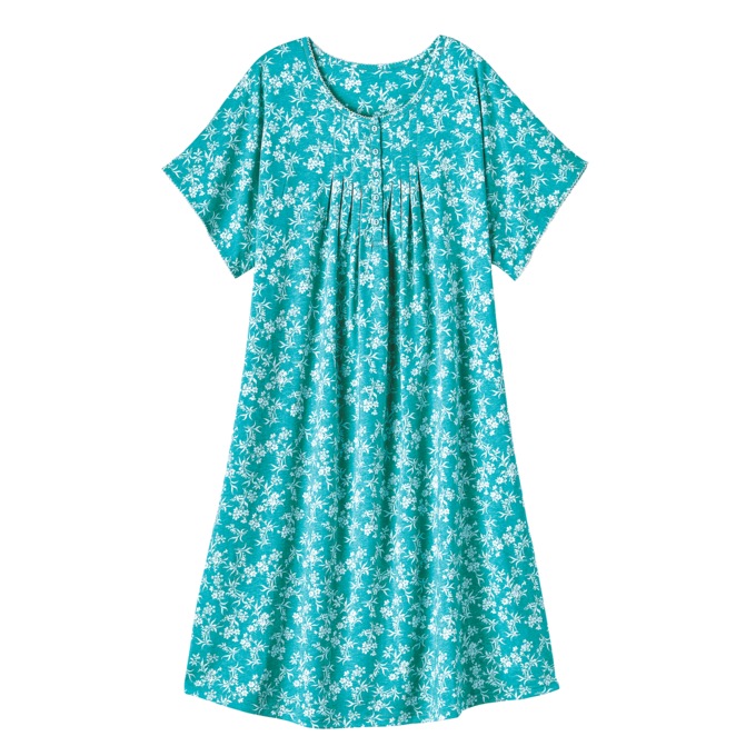 Short-Sleeve Knit Nightgown, , large