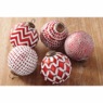 Set of 5 Red and White Ornaments, , large