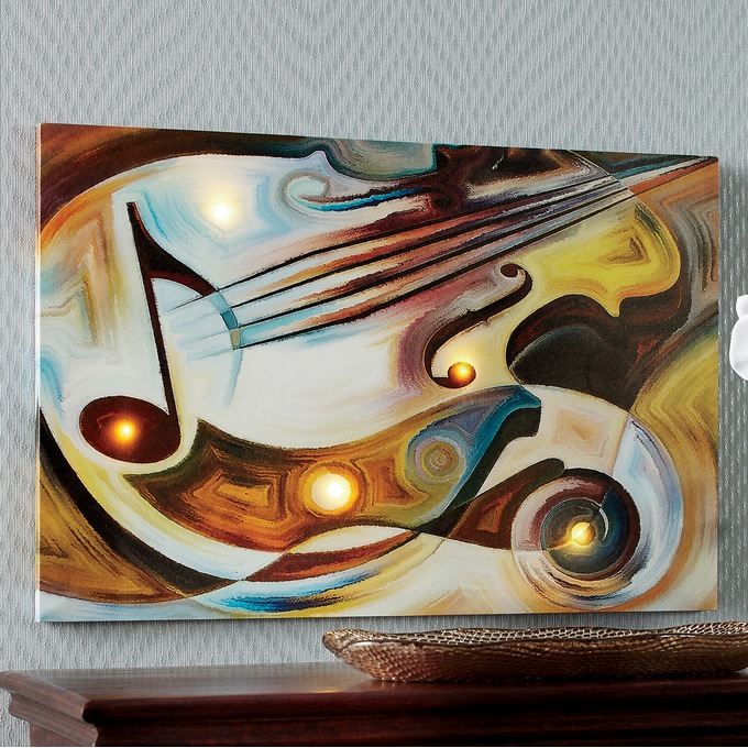 Lighted Violin Canvas Art, , large
