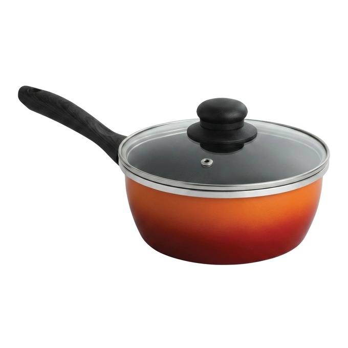 Gradient 10-Piece Aluminum Cookware Set, Orange, large