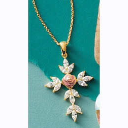 Rose/Cross Pendant, , large