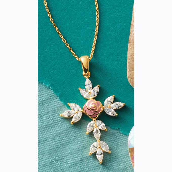 Rose/Cross Pendant, , large