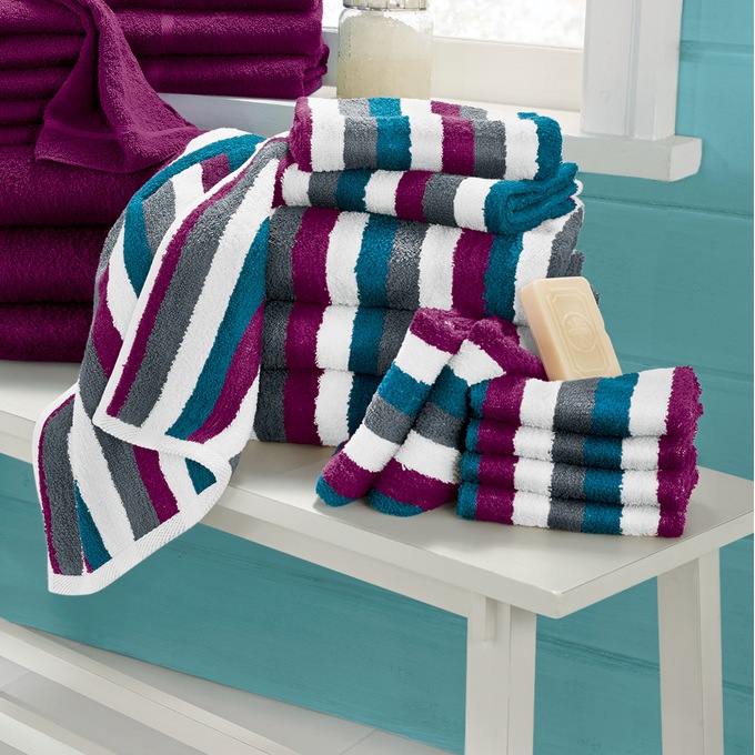 Serene Cotton Terry Bath Towel Set, 12 Pieces, , large