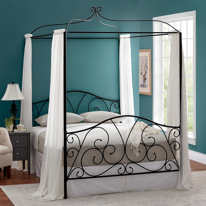 Scroll Canopy Queen Bed, , large