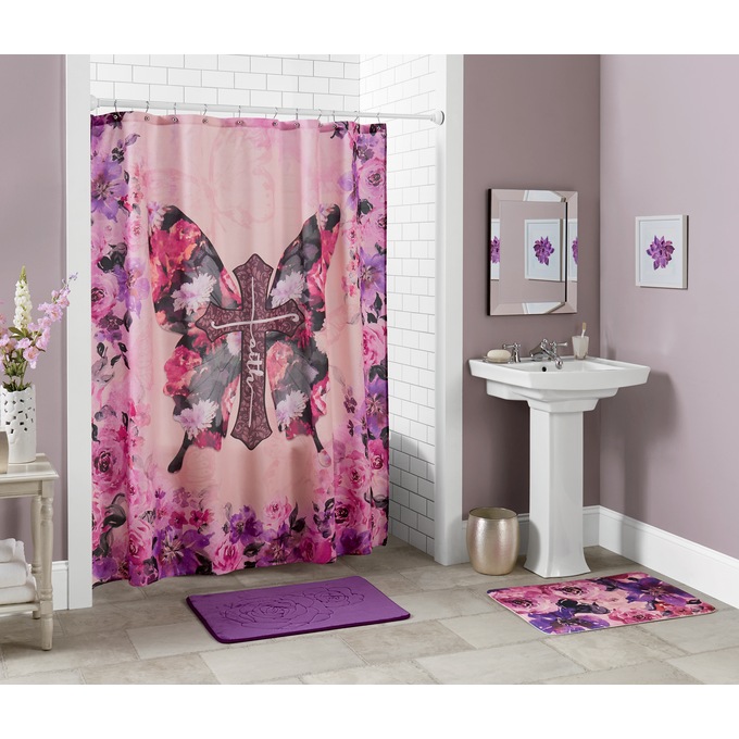 3-Piece Faith Floral Bath Set, , large