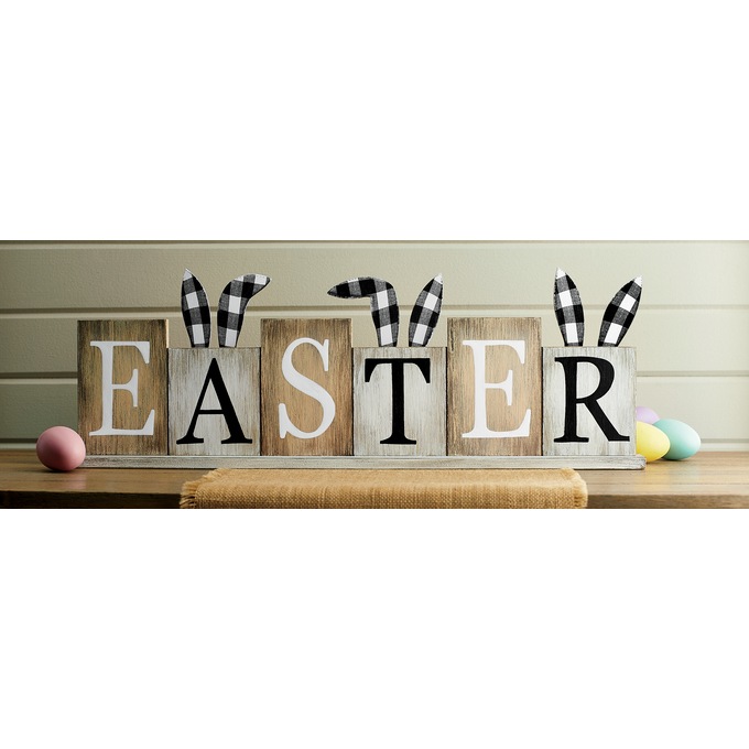 Buffalo Check Easter Sign, , large