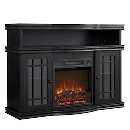 Black Media Fireplace with Remote, , large