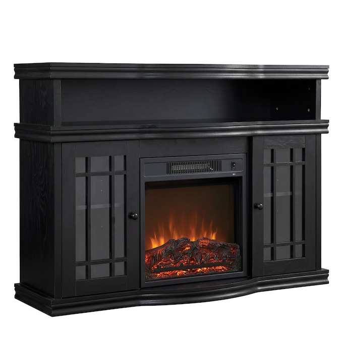 Black Media Fireplace with Remote, , large