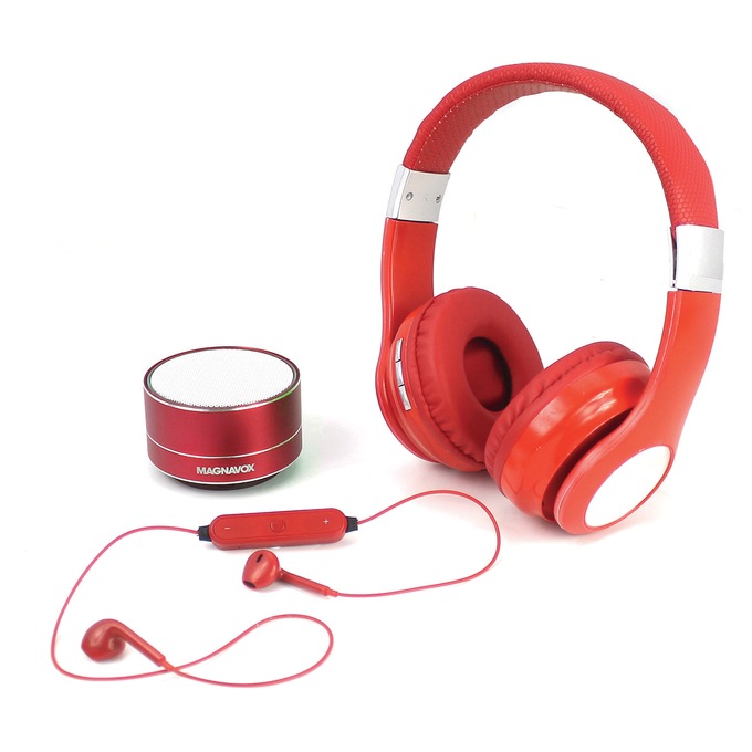 Magnavox 3-In-1 Combo Headphone, Earphone, and Speaker Set, , large