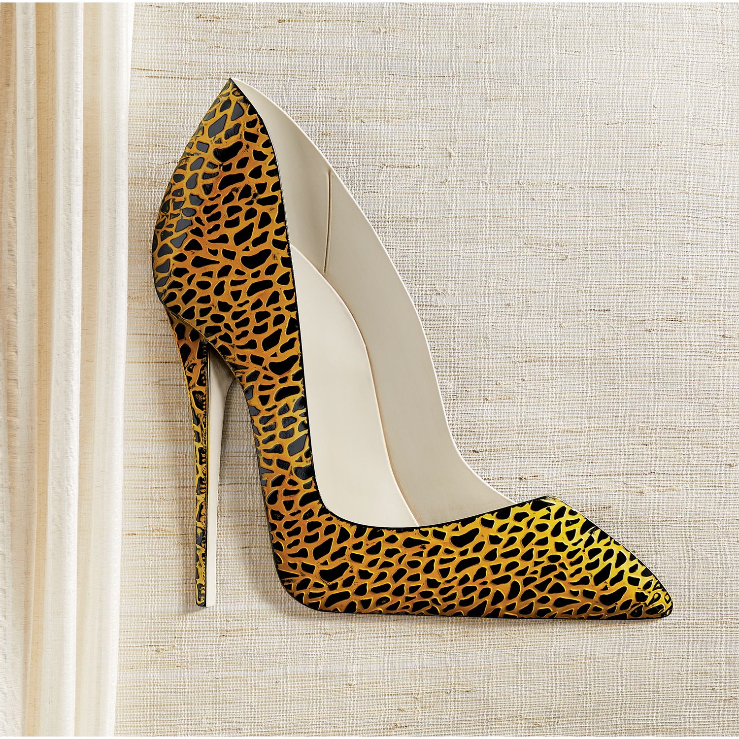 Cheetah Stiletto Metal Art Montgomery Ward