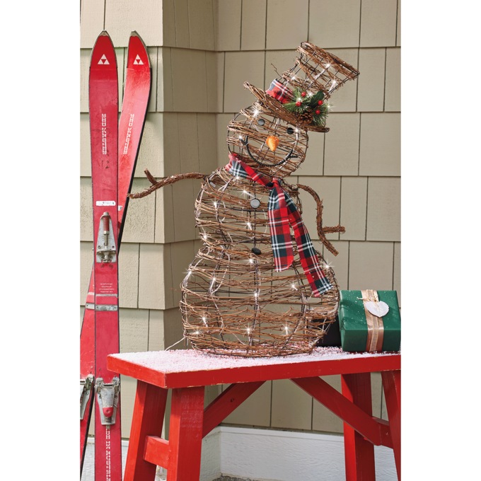 Rattan Snowman, , large