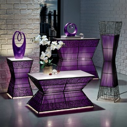 Zain Lighted Rattan Floor Lamp and Tables, , large
