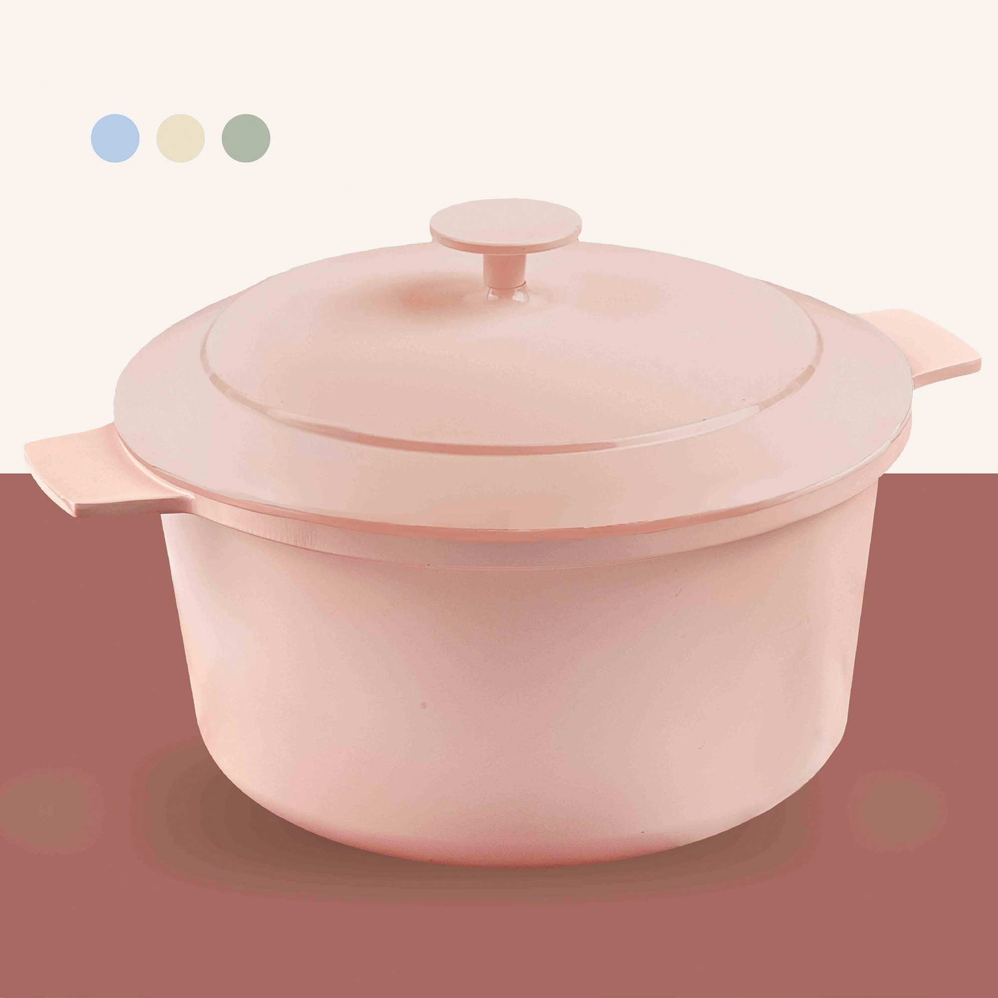 Gotham Steel 5-Quart Dutch Oven with Lid, Pastel Pink, large