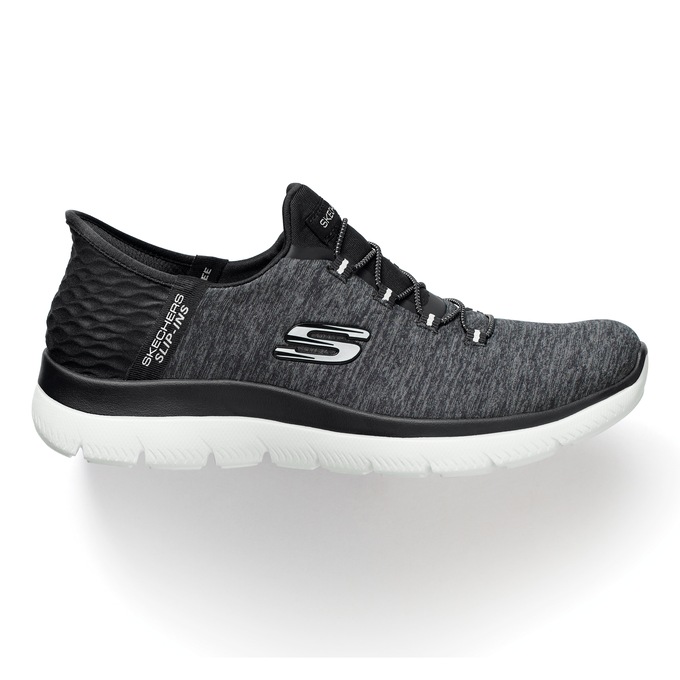 Skechers Women's Slip-Ins Summits Dazzling Haze Slip-On, Black White, large