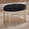 Velvet Button-Tufted Bench, , large