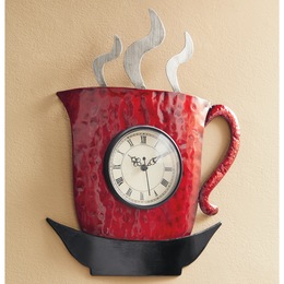 Hot Coffee Cup Wall Clock, , large