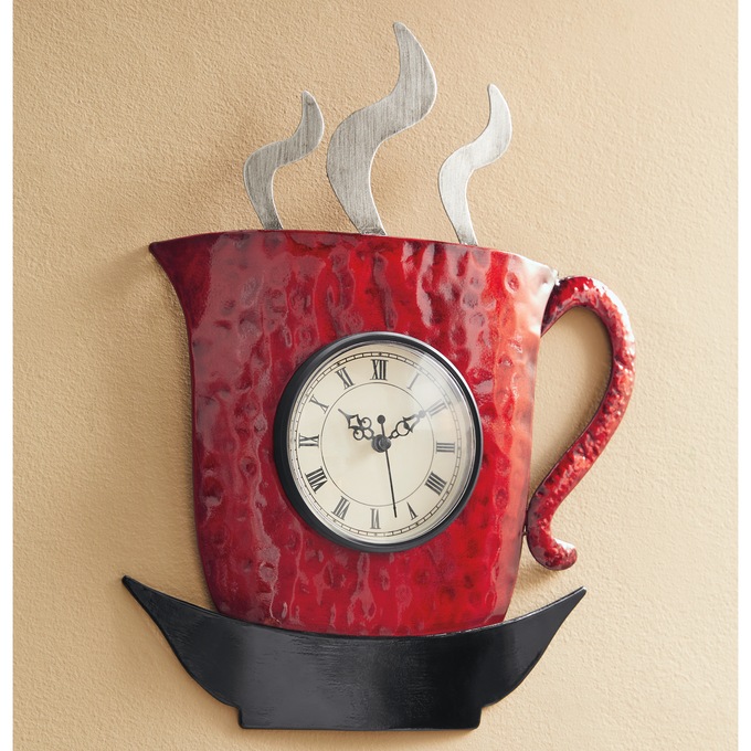 Hot Coffee Cup Wall Clock, , large
