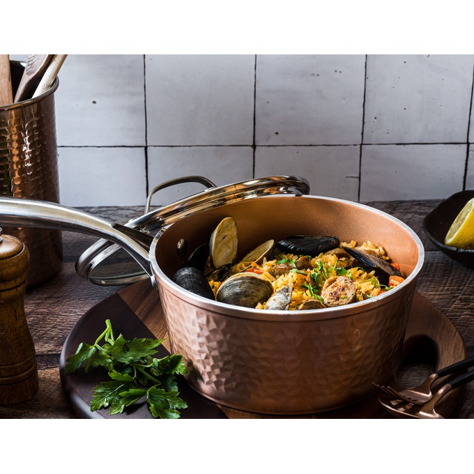 Gotham Steel 10-Piece Hammered Cookware Set, , large