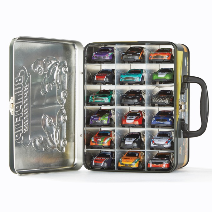Set of 18 Bump Flip Speeders Cars with Carry Case, , large