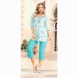 Mariah Button-Leg Capri, , large