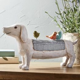 Carved Doxie with Birds D&amp;eacute;cor, , large