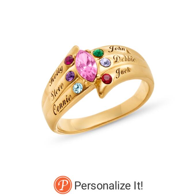 Family Name Birthstone Ring Montgomery Ward Family Name Birthstone Ring Montgomery Ward