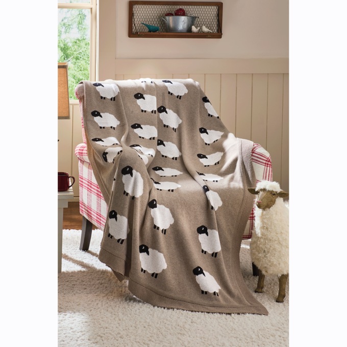 Knit Sheep Throw, , large