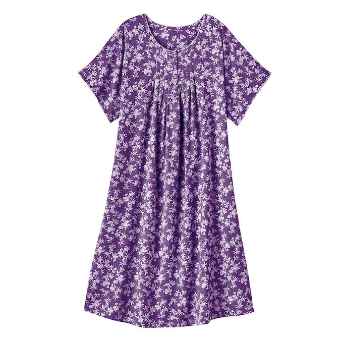 Short-Sleeve Knit Nightgown, , large