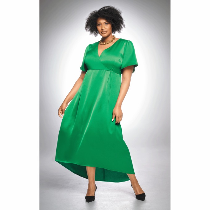 Satin High-Low Dress, , large