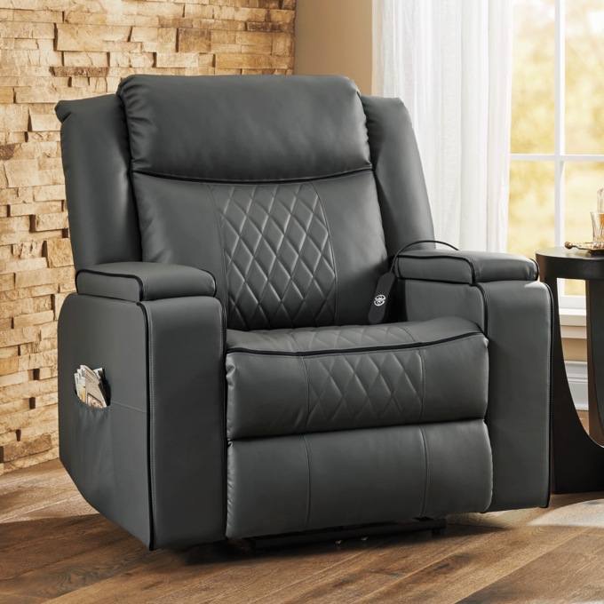 Hattie Power Recliner with Storage Montgomery Ward