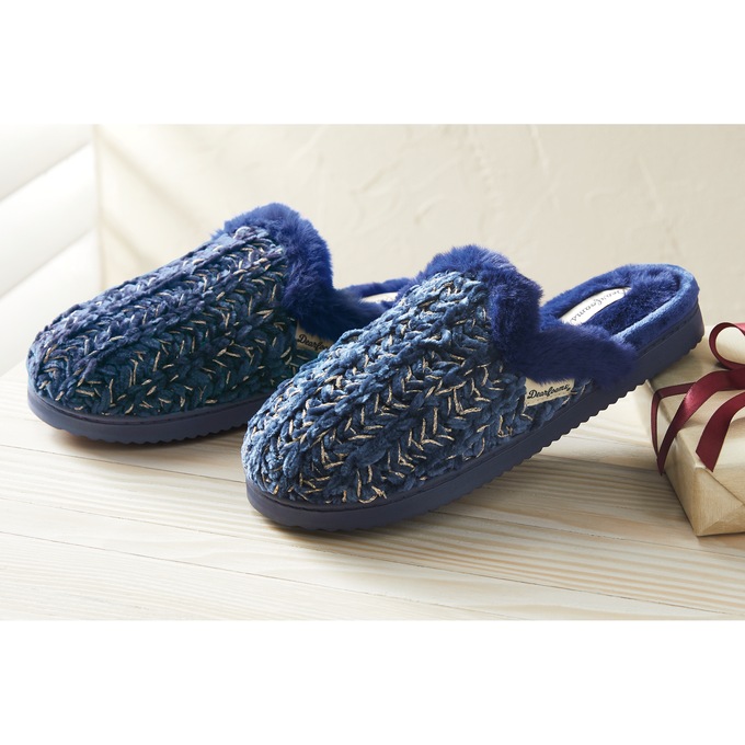 Dearfoams Paris Chenille Shaped Tab Scuff, , large