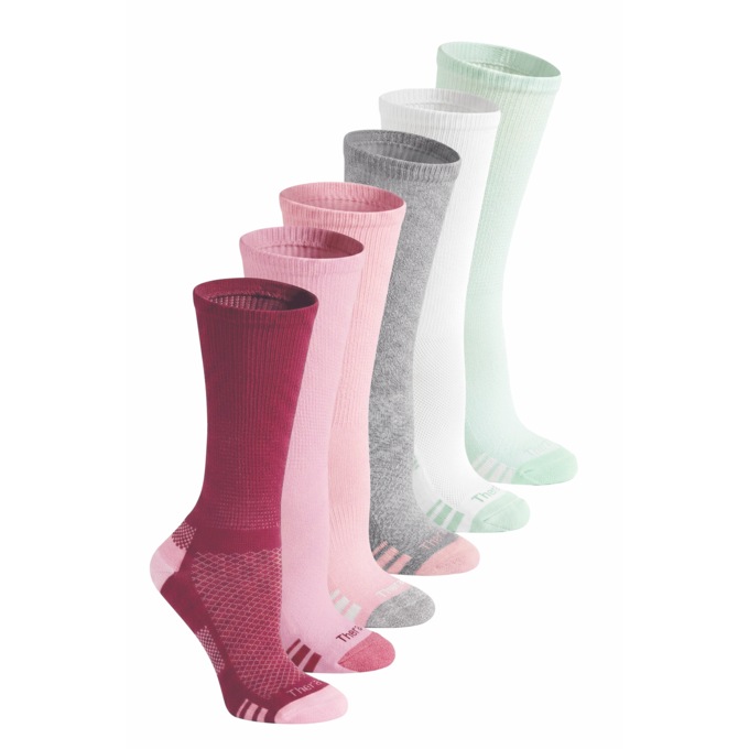 6-Pack Diabetic Crew Socks with Non-Binding Fit, , large