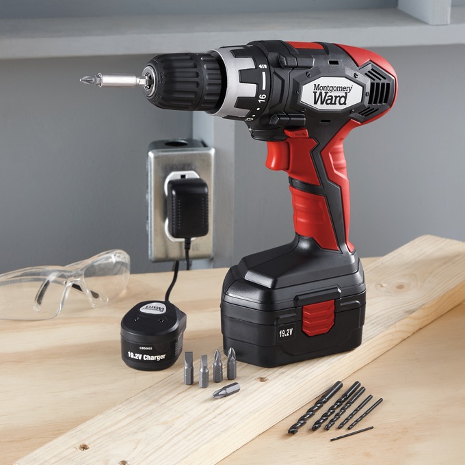 Montgomery Ward 19.2-Volt Cordless Drill Plus Replacement Battery, , large
