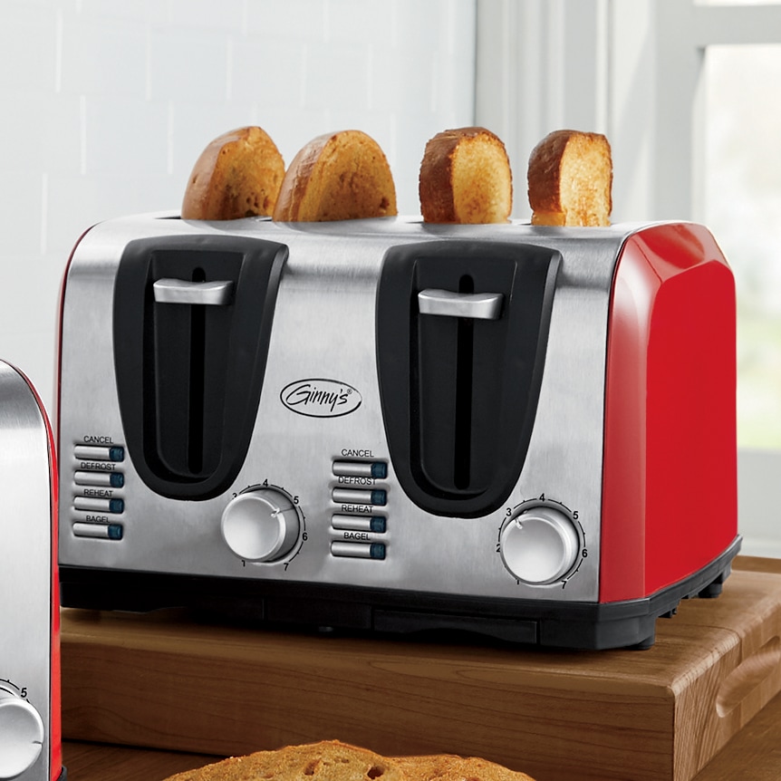 Ginny&rsquo;s Essential 4-Slice Toaster with 7 Browning Levels, Delicious Red, large