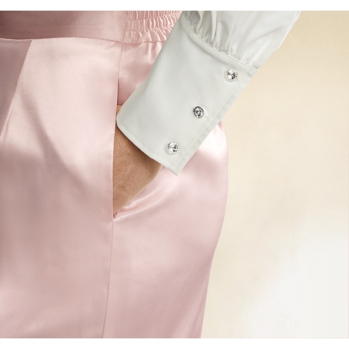 Satin Wide-Leg Pant, , large