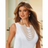 Color/Multi-Strand Bead Necklace & Earring Set, , large