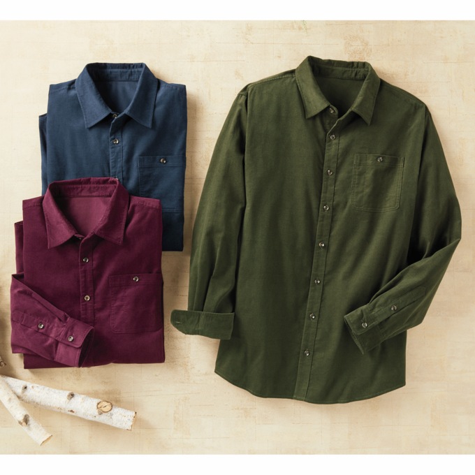 21-Wale Corduroy Shirt, , large