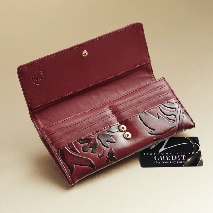 Embossed Leather Wallet, , large