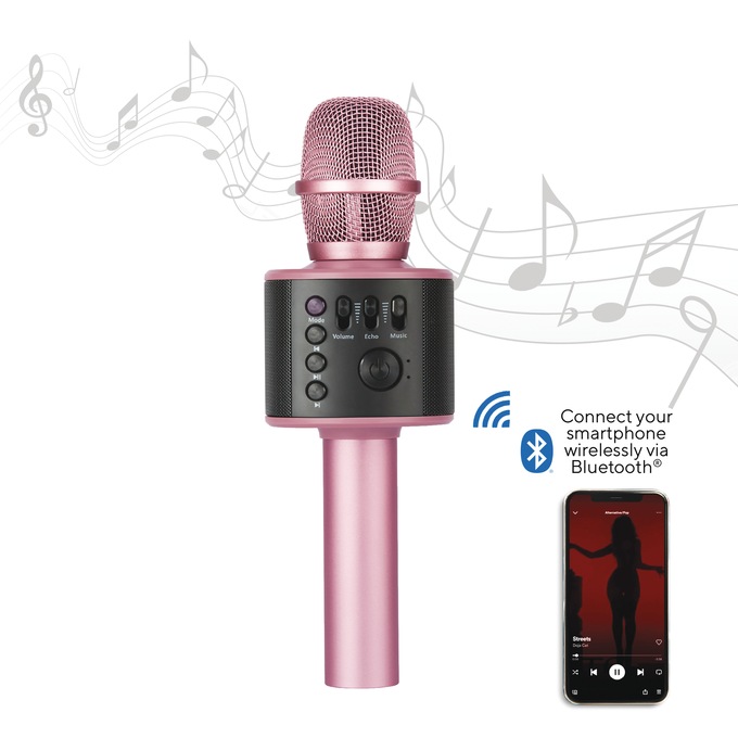 Wireless Karaoke Microphone, Rose Gold, large