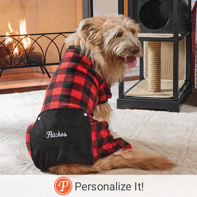 Pet Supplies Red Buffalo Plaid Dog Pajamas Black Red Buffalo Plaid