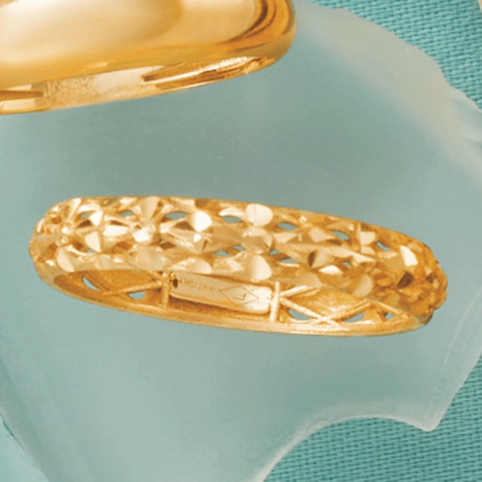 10K Gold Diamond-Cut Band, , large