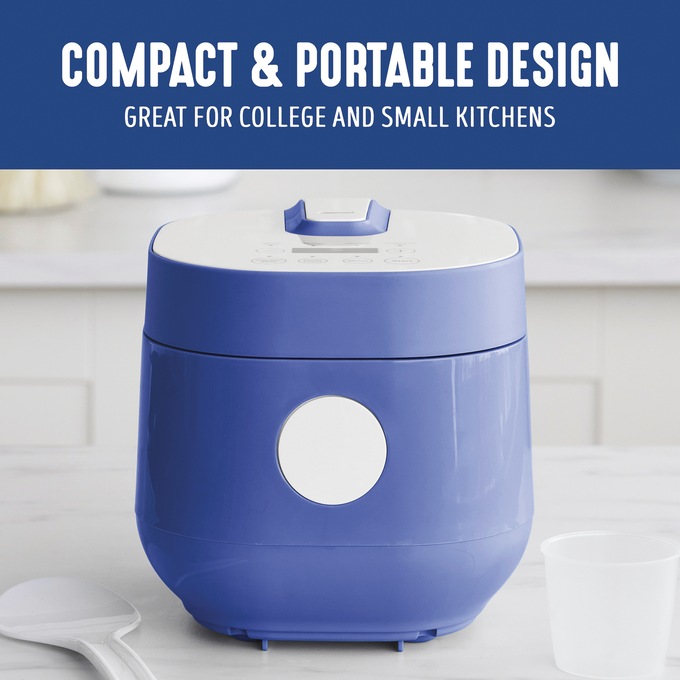 Greenlife 4-Cup Rice and Grains Cooker, Blue, large