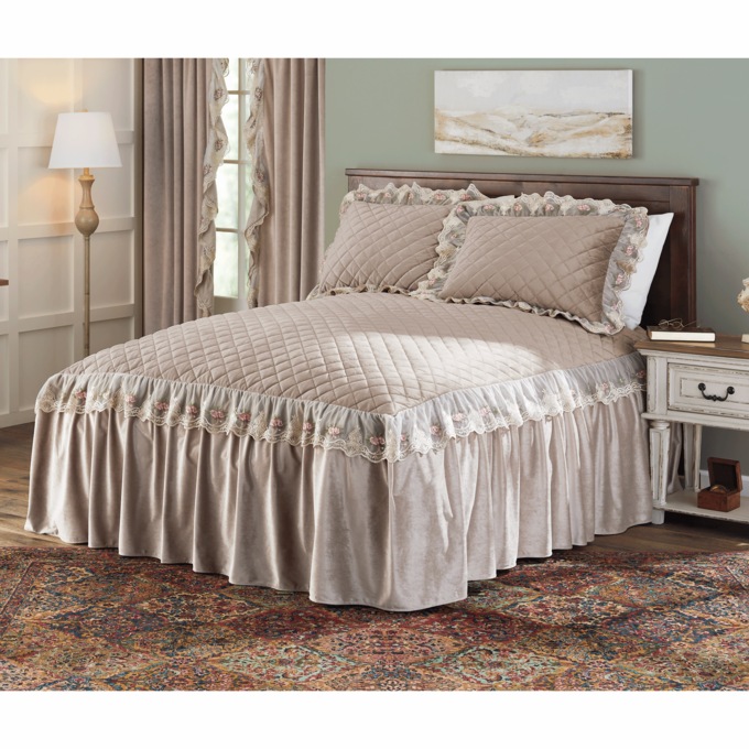 Elizabeth Velvet Bedspread Set and 5-pc. Window Set, , large