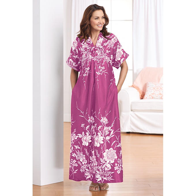 Trapunto Trim Caftan, , large