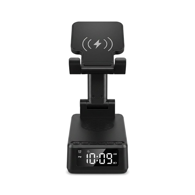Speaker/Clock Phone Holder with Wireless Charging, , large