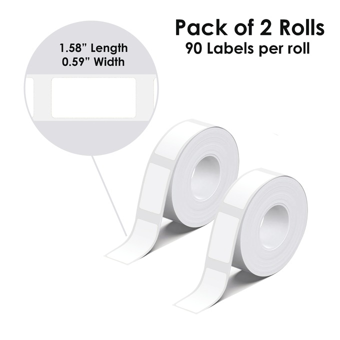 Pack of 2 Label Maker Refill Rolls, White, large
