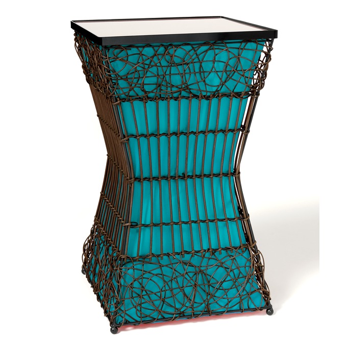 Zain Lighted Rattan End Table, , large
