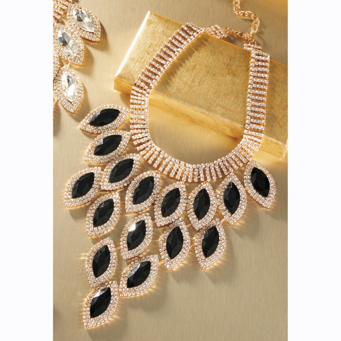 Crystal Marquise Necklace and Earring Set, , large
